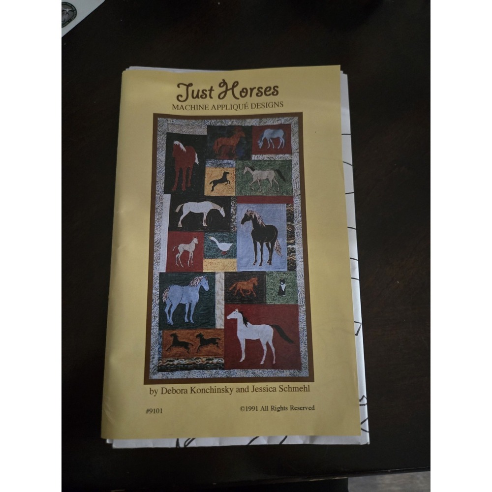 1991 Just Horses Machine Applique Design #9101 Sewing Pattern‎ Open  Package